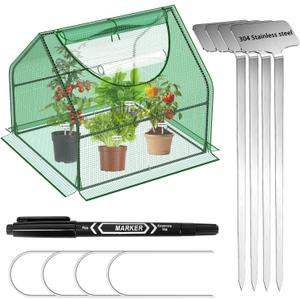 36"36"36" Green Houses for Outside, Portable Mini Greenhouse with Mesh Vents, Weatherproof PE Plant Shelter for Patio Gardening