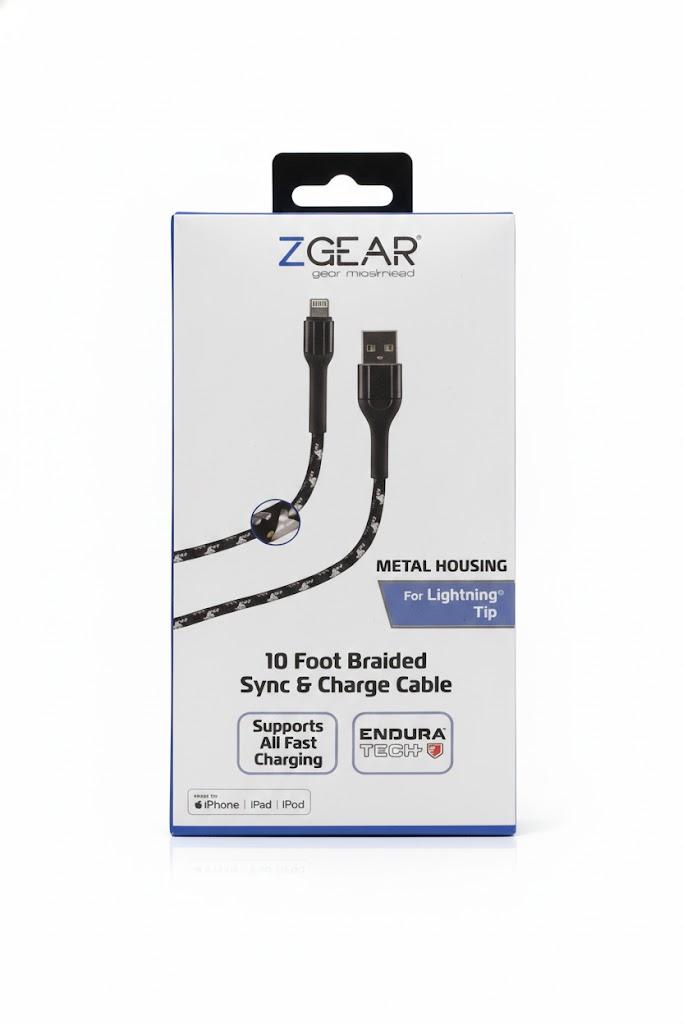 ZGear 10 Foot Braided Sync And Charge Cable