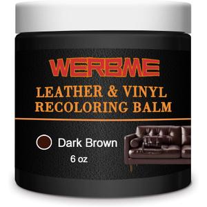 Leather Recoloring Balm & Color Restorer - Multipurpose Dye & Paint for Faded Leather Couches, Car Seats, Shoes | Fix Scratches on Clothing, Furniture & Accessories(Dark Brown) (Small Size)