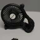 Misting Stroller Fan, 6000mAh Battery Operated Portable Fan with Light & 360 Pivoting, Personal Fans with Flexible Tripod for Baby, Office, Travel,Treadmill,Outdoors (Black)