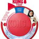 KONG Flyer - Durable Dog Toy for Outdoor Playtime - Natural Rubber Flying Disc, Dog Toy for Fetch - Safer Disc for Healthy Activity - for Small Dogs (Small (Pack of 1))
