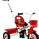 Schwinn Easy Steer Bike for Toddler, Kids Tricycle with Removable Push handle, Steel Trike Frame, Boys and Girls Ages 2-4 Year Old, Red/White, 8"