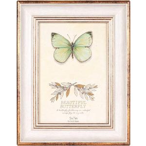 8x10 Picture Frames Vintage White Gold Line Picture Frame Antique Retro Photo Frame Wall Hang Desktop Decor Display Mothers Day Birthday Gifts for Mom Grandma Women