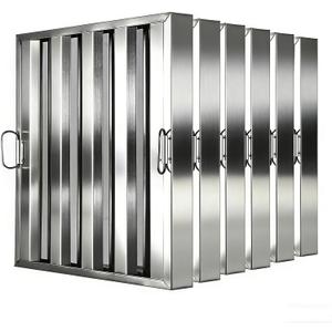 GarveeTech 19.5 in x19.5 in Commercial Hood Filters - 430 Stainless Steel 5-Groove Baffle Filters for Restaurant Kitchen Exhaust Hoods Pack of 6