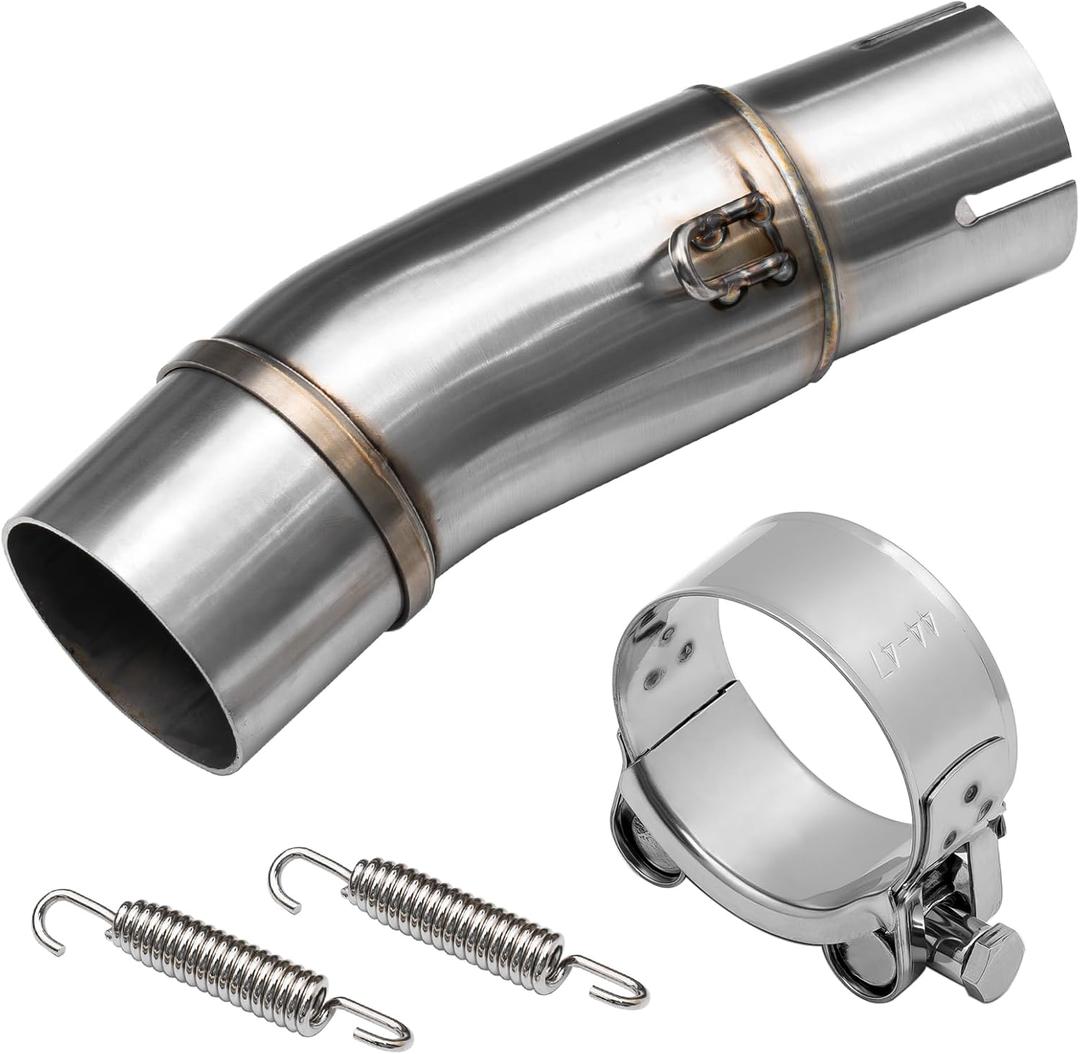 Motorcycle Exhaust Mid Pipe, Exhaust Muffler Adapter Connect Pipe, Compatible with Kawasaki Ninja 250 300 400 500 650 Z250 Z300 Z400 Z500 Z650 2018-2024