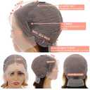 EQ DUOUPA 14 Inch Highlight Bob Wig Human Hair 180 Density Highlight 13x4 HD Lace Front Wigs Omber P4/27 Human Hair Bob Wigs