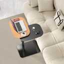 TV Tray Table Adjustable Height, Swivel Top C Couch Side Table, 17.7 Inches X 11.8 Inches X 33.5 Inches