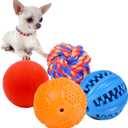 Volacopets Puppy Balls - Pack with Different Functions & Teething Toys for Small Dogs, Squeaky Dog Balls, Rubber Chew Toys for Enrichment