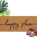 Long Doormat 48''x16'' Front Door Mat for Entrance Inside Outdoor Large Decorative Door Rug Welcome Mat for Outside Home Entry(Happy Place,Yellow)