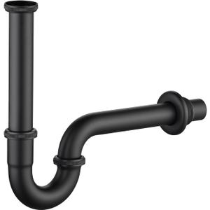 Thickened Brass P Trap: 1 1/4 Bottle P-Trap Bathroom Sink - Sink Trap with Slip Joint Extension Tube - Basin Sink Drain Pipe/Plumbing Replacement Kit (Black)