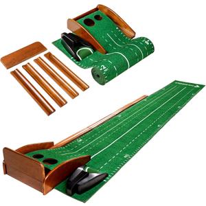 Putting Green Golf Practice Putting Mat Indoor with Automatic Ball Return Putting Game Training Mat Gift for Beginners and Golfers