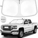 Windshield Sun Shade Compatible with 2019-2025 2026 Chevy Silverado GMC Sierra 1500 2500 3500 Accessories Sun Visor for Front Window Sun Shade Cover Foldable Blocks UV Rays Keep Car Cooler