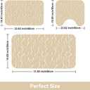 3PCS Absorbent Bath Mat, Quick Dry Non Slip Bath Rug, Beige