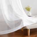 NICETOWN White Sheer Curtains 84 inches Long - Home Decoration Grommet Airy & Lightweight Elegant Window Treatments with Light Filtering for Bedroom/Living Room (2 Panels, W54 x L84)
