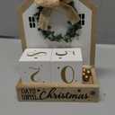 Sfozstra Christmas Wooden Countdown Advent Calendar with Bow Garland Simple Room Design Numebr Calendar to Meet the Christmas Countdown Calendar, Tabletop Calendar Decoration