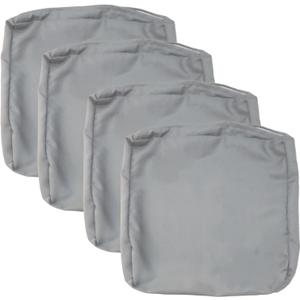 FLYMEI Patio Cushion Covers 24x22x4 Waterproof Outdoor Cushion Cover Replacement 4Packs Outdoor Seat Cushion Slipcover for Rattan Chair Sofa, Grey