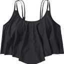 Women's Plus Size Ruffle Hem Bikini Top Spaghetti Strap Asymmetrical Swimsuit Tops 3XL