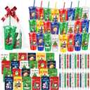 Chuangdi 24 Set /120 Pcs Christmas Bulk Gifts for Coworkers 24 oz Christmas Tumbler with Lids and Straws Pens Notepads Set for Employee Teacher Xmas Holiday Party Supplies Favors