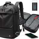 Vacuum Seal Backpack with USB Charging Port,Vacpack Backpack with Removable Vacuum Bag, 60L Air Backpacks with Lock and Pump, Vacuum Compression Bag for Travel and Business (Black)