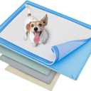 Skywin TidyFriend Pee Pad Holder Tray 30 x 23 Inches with Corner Clips, Silicone Dog Potty Tray, Easy to Clean No Spill Dog Potty Training Pad Holder (Blue)