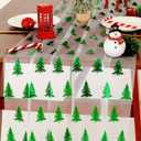 Tenceur Silver Green Xmas Tree Christmas Table Runner Tulle Runner 120 Inch 10ft Winter Festival Holiday Kitchen Dining Table Decoration for Home Party Indoor