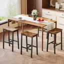 Homeiju Bar Stools, Counter Height Bar Stools Set of 2, 23.6 Inch Saddle Stools with Footrests, Industrial Kitchen Counter Seat for Dining Room, Kitchen, Counter, Rustic Brown, 23.6 inches x 9.1 inches x 9.1 inches