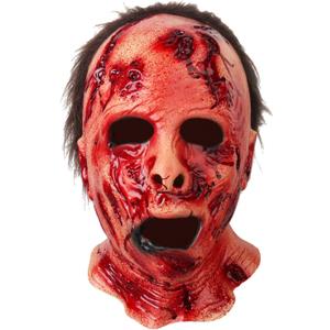 HugOutdoor Scary Halloween Zombie Mask for Adults Realistic Horror Bloody Full Head Latex Masks Creepy Cosplay Costume Props