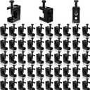 50 Pieces Beam Clamps, 1/4" x 20 Carbon Steel Safety C Clamps with Screws, Heavy Duty Small Thread Rod Clamp for Support J Hooks, Flange, Bridle Rings, Pipe Work