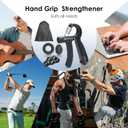 Grip Strength Trainer, Hand Gripper Strengthener Set 5-Pack: Adjustable Hand Gripper (2-Pack) with Click Counter, Finger Stretcher Stress Relief Grip Ball& Grip Ring 11-132 lbs Forearm Strengthener for Athletes, Rock Climbing, forearm strengthener