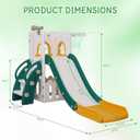 LulliSpace 6 in 1 Toddler Slide,Kids Climber Slider for Indoor Outdoor Playground with Basketball Hoop,Storage and Telescope,L Shaped Slide for Toddler Climber Playset