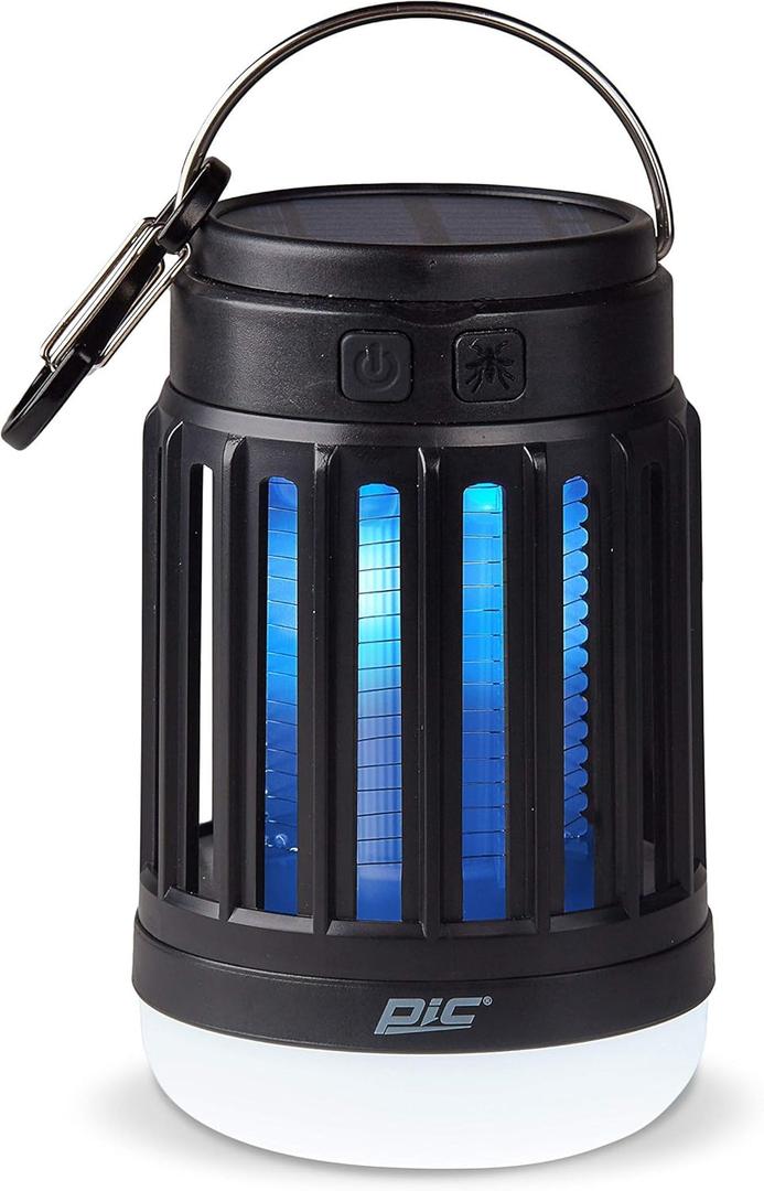 PIC Solar Portable Lantern & Bug Zapper, Kills Bugs on Contact