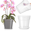 Baderke 3 Pack Clear Nursery Pot Plastic Nursery Pot Large Plant with Drainage Holes for Root Health Indoor Outdoor(11.65 Inches)