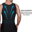 Mens Slimming Compression Shirt, Body Shaper Workout Tank Top, Gynecomastia Tummy Control Undershirts - Change in Seconds (Large, Black)