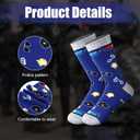 Mepase 4 Pairs Police Socks Men's Funny Novelty Police Officer Crew Socks Gifts for Men Dad Christmas New Year Gift