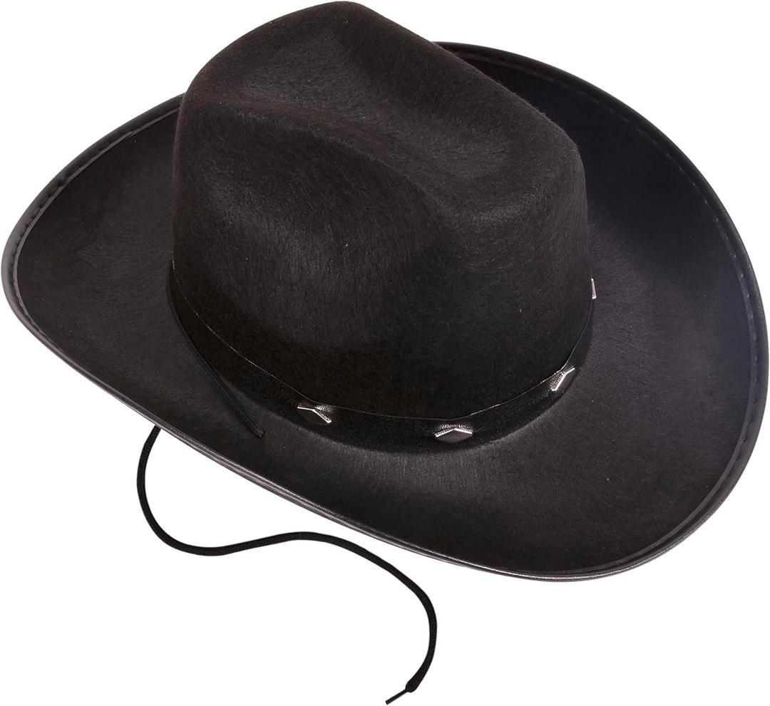 Kangaroo -Cowboy Hat for Women & Men with Pull-on Closure, Costume Party Perfectly Fits as Adults Cowgirl (Black)