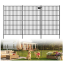Toolterritary 10 Panels No Dig Decorative Garden Fence, 48in(H) x 25ft(L), Dog Fence Outdoor for Yard - Rustproof Metal Animal Barrier Fencing for Patio, Flower Bed, Ideal for Dogs, Rabbits