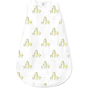 SwaddleDesigns Muslin zzZipMe Sleeping Sack, for Baby Boy and Girl, Wearable Blanket with 2-Way Zipper Size 6-12 Months