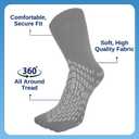 HCS XL Non-Slip Hospital Socks with Grips for Women & Men (6 Pairs) - 360 All-Around Tread Non-Slip Sock for Elderly/Seniors - Hospital Grip Socks, Fall Risk Patient Slippers (Gray, XL)