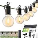 Brightown String Lights Outdoor Waterproof with Remote Cable Ties, 108FT G40 Patio Lights with 50 LED Shatterproof E12 Bulbs, 3 Light Modes, Dimmable Hanging Lights for Backyard Party Decor