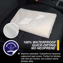 Back Seat Cover for Car Trucks Van SUV,Waterproof Rear Bench Towel Seat Covers for Dogs and Kids,Automotive Backseat Protector (Off-White)