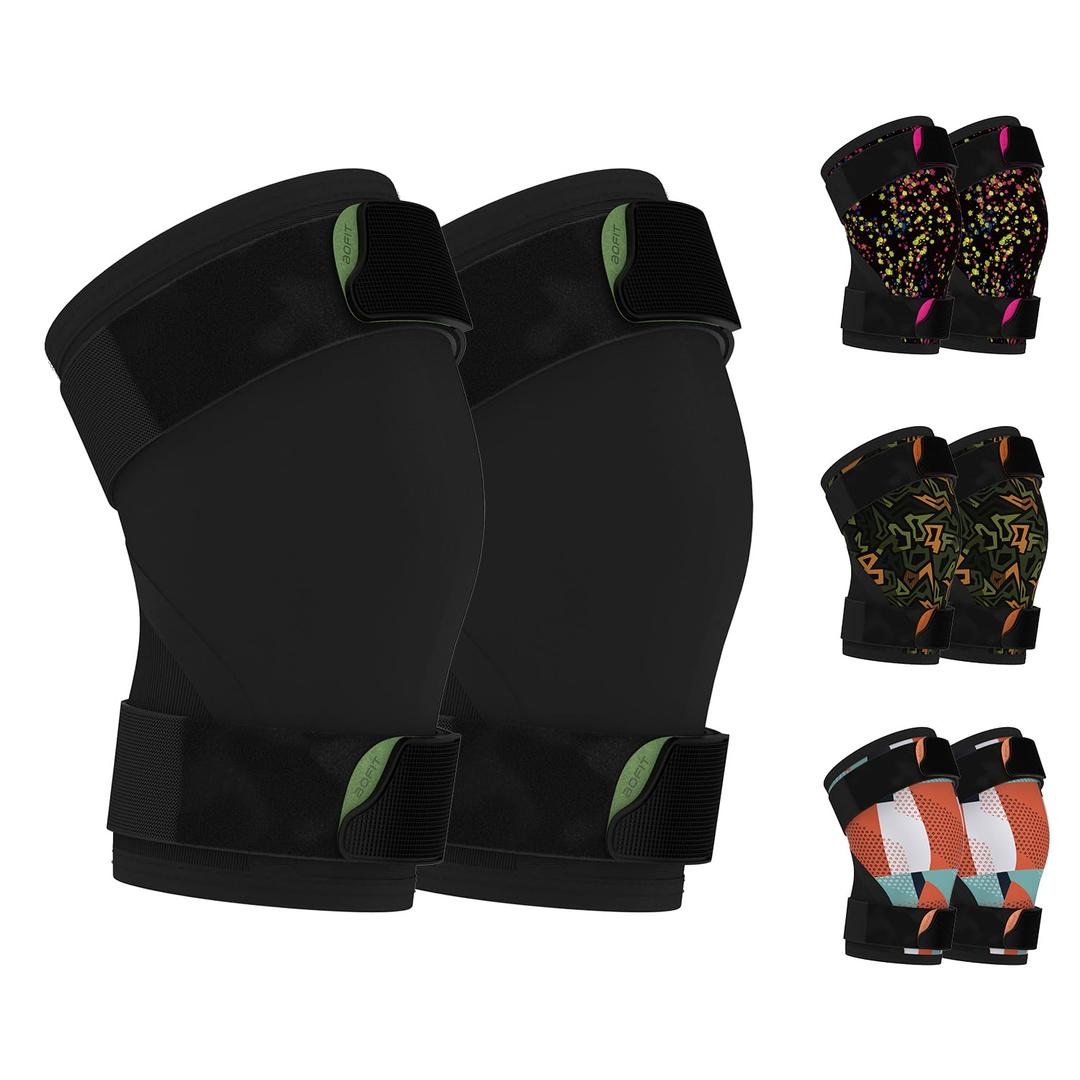 Knee Brace (1 Pair) Adjustable Strap 7mm Neoprene Knee Compression Sleeve Knee Support for Men Women for Training & Fitness, Weightlifting, Black X-Large (Aqua Mandarin)