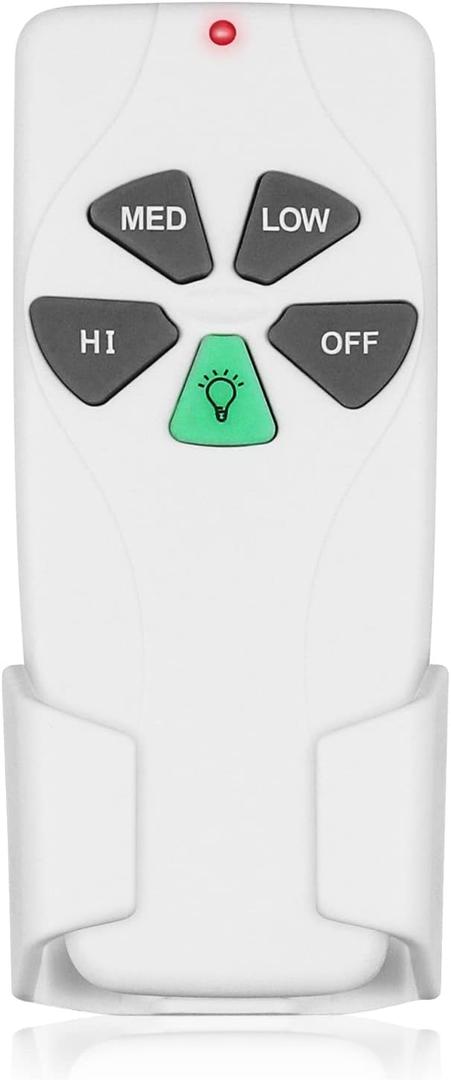 Ceiling Fan Remote Control Replacement, FAN-53T Remote for Harbor Breeze Hampton Bay Allen+Roth Kichler Litex, 3 Speed, Light Dimmer, 303.9MHz, Easy to Set with Mount Holder (Remote Only)