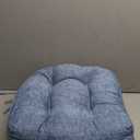 HARBOREST Chair Cushions for Dining Chairs Set of 2 - Chenille Tufted Kitchen Chair Cushions with Ties and Non-Slip Bottom, Foam Chair Pads for Dining Chairs, 17" x 17", Blue