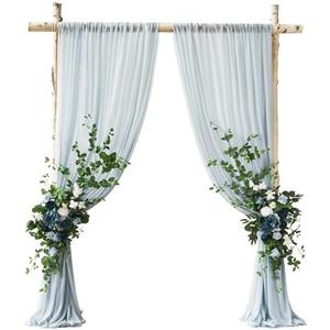 Ling's moment Wedding Arch Flowers for Wedding Ceremony Arrangement Decor, 2 Pcs Fake Flowers Swag Floral Garland Decoration, 2pcs Drapes Kit, Backdrop Stand for Party Wedding Gifts|Dusty Blue & Navy Ling's moment Wedding Arch Flowers for Wedding Ceremony Arrangement Decor, 2 Pcs Fake Flowers Swag Floral Garland Decoration, 2pcs Drapes Kit, Backdrop Stand for Party Wedding Gifts|Dusty Blue & Navy