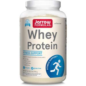 Jarrow Formulas Whey Protein With 18g of Protein, 3.8g of BCAAs, and Glutamine, Dietary Supplement for Muscle Function & Recovery Support, 32 oz Unflavored Powder