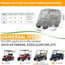 10L0L Heavy Duty 650D Golf Cart Cover for 2/4/6 Passengers EZGO, Club Car and Yamaha, All Weather Outdoor Protection Weatherproof