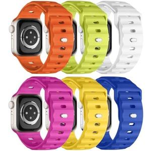 8pack Bands Compatible with Apple Watch Ultra 2 Band, Apple Watch Ultra Band, iWatch Bands 44mm 45mm 46mm 49mm 42mm for Men, Silicone Waterproof Sport Strap for iWatch Bands 10/9/8/7/6/5/4/3/2/1/SE