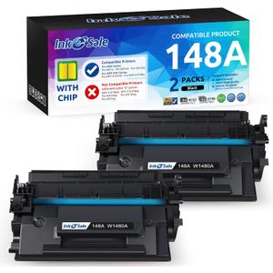 INK E-SALE 148A Toner Cartridge Black (with Chip) Compatible Replacement for HP 148A 148X W1480A W1480X for HP Laserjet Pro MFP 4101fdw 4101fdn 4001dw 4001dn 4001n Printer (2 Pack)