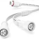 Y-Splitter Extension Cable for E-fy Permanent Outdoor Lights E22, S4 - HP5, IP68 Waterproof Extension Cord Compatible with E-fy E22/S4 for Christmas-Holiday (Y-Shaped 1 Male to 2 Female)