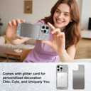 Compatible with iPhone 16 Pro Max Case, Glitter Diamond Crystal Rhinestone Cute Slim Electroplating Shiny Bling Sparkly Cover for Women Girls, Wireless Shockproof TPU Protective Phone Case, Silver